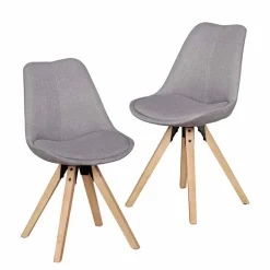 Gepolsterter Schalenstuhl Charisse mit Stoffbezug (2er Set)^Wohnen Discount