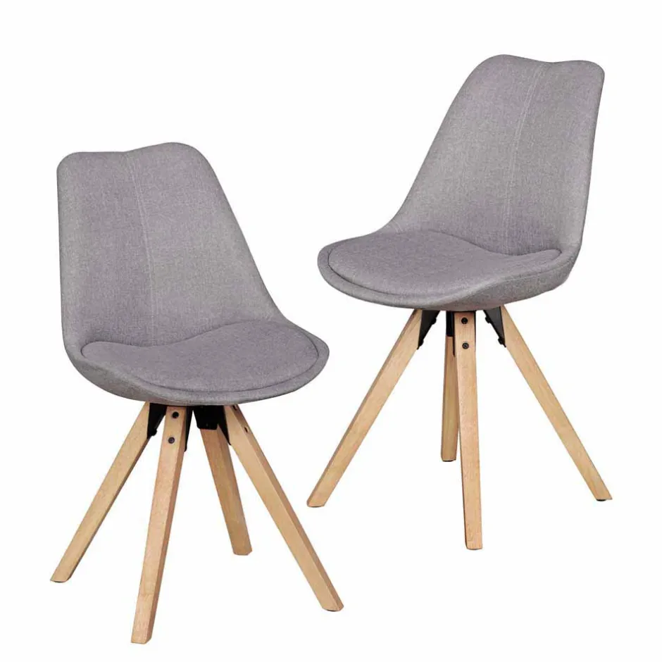 Gepolsterter Schalenstuhl Charisse mit Stoffbezug (2er Set)^Wohnen Discount