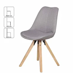 Gepolsterter Schalenstuhl Charisse mit Stoffbezug (2er Set)^Wohnen Discount