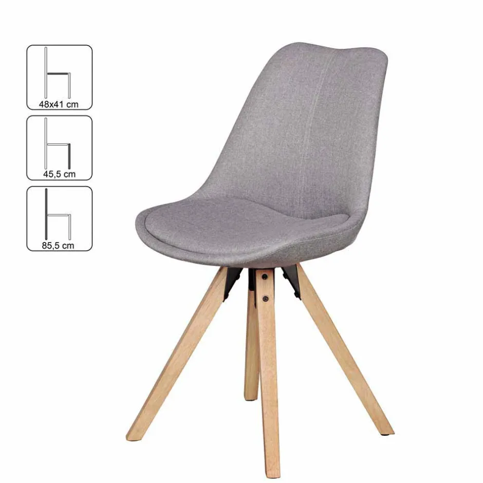 Gepolsterter Schalenstuhl Charisse mit Stoffbezug (2er Set)^Wohnen Discount