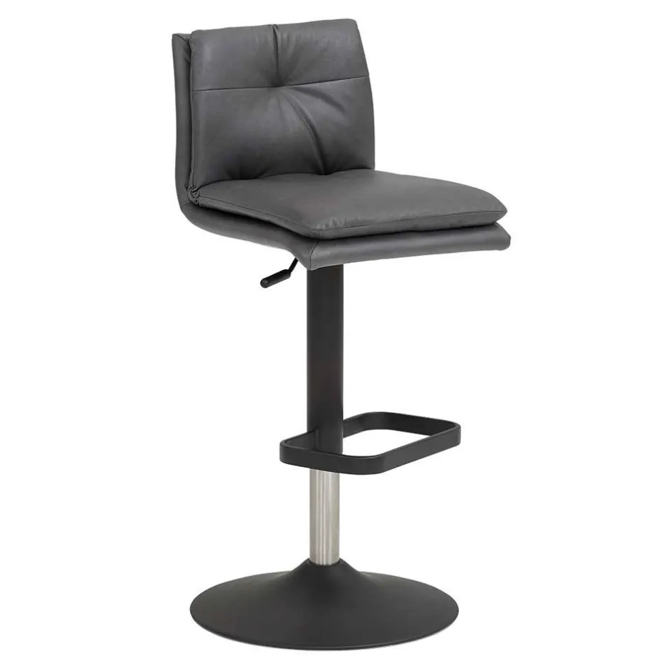 Wohnen Gepolsterter Tresenstuhl in Dunkelgrau - Teromaso