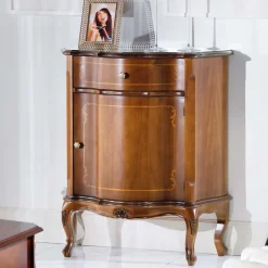 Wohnen Gerundete Kommode im Barock Stil Dentro mit Nussbaum Furnier