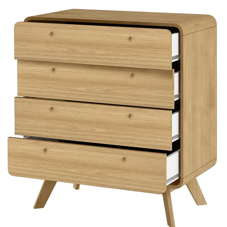 Wohnen Gerundete Kommode mit vier Schubladen - Sophiea