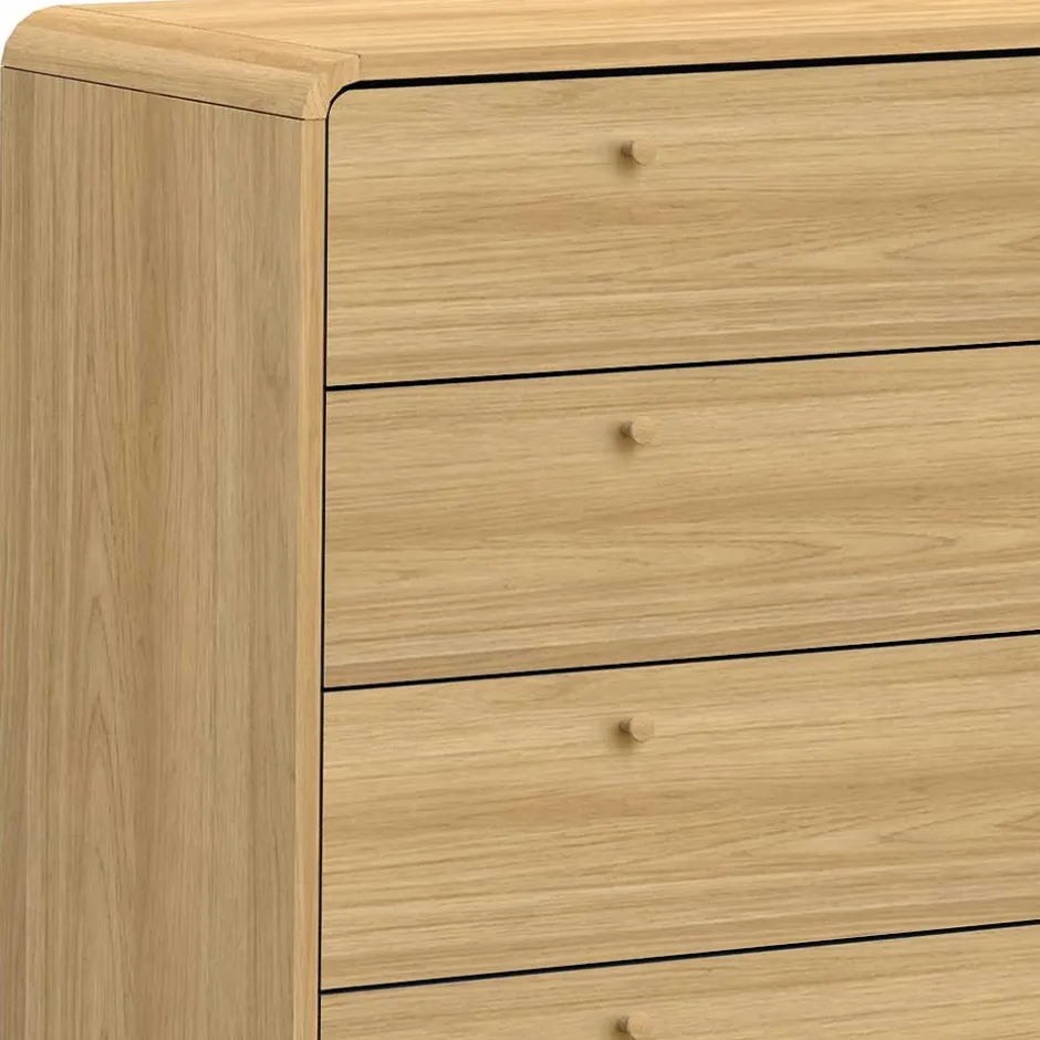 Wohnen Gerundete Kommode mit vier Schubladen - Sophiea