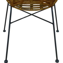 Wohnen Gerundeter Designstuhl aus Rattan Geflecht Natur - Makan