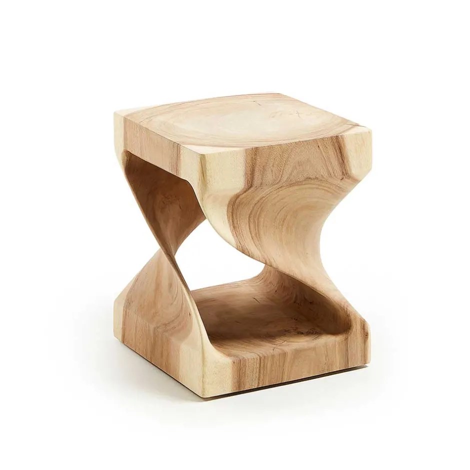 Wohnen Geschnitzter Design Beistelltisch aus Massivholz - Lavista