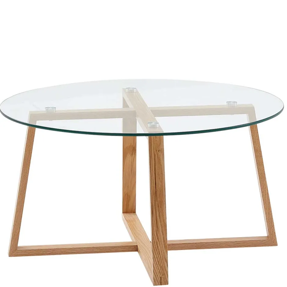 Wohnen Glas Couchtisch in Rund 78x41x78 - Lavissa