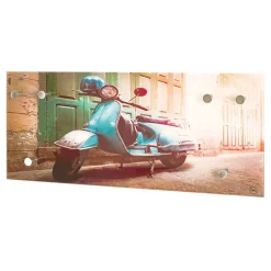 Wohnen Glas Garderobe mit Motorroller Fotodruck - Fleppos
