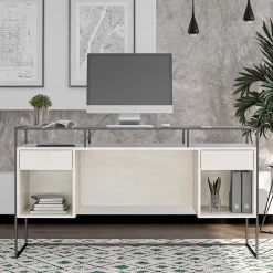 Kinder Wohnen Glas Schreibtisch mit Rillen Strukturglasplatte - Corners