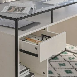 Kinder Wohnen Glas Schreibtisch mit Rillen Strukturglasplatte - Corners