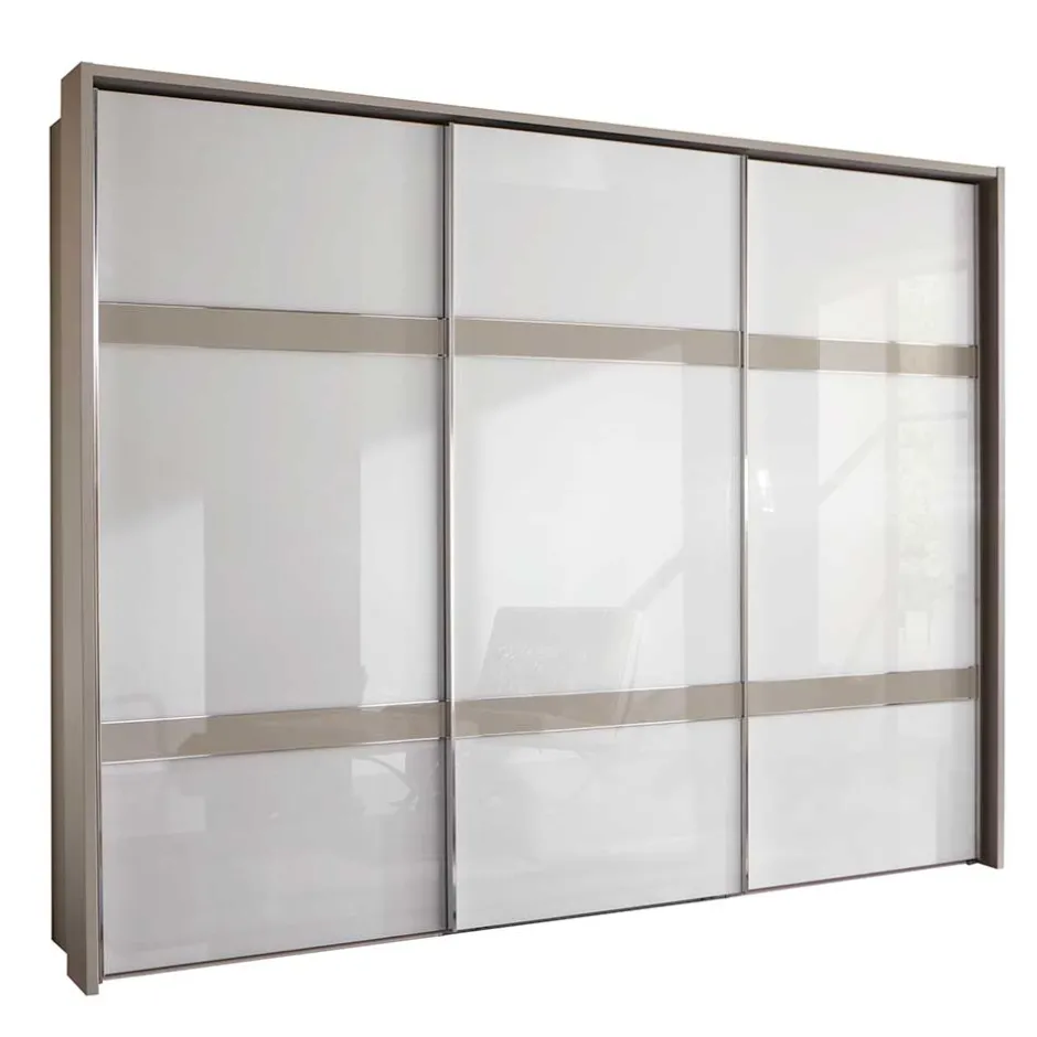 Glas Schwebetüren Schrank in Weiß & Grau - Pruducia^Wohnen Hot