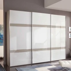 Glas Schwebetüren Schrank in Weiß & Grau - Pruducia^Wohnen Hot