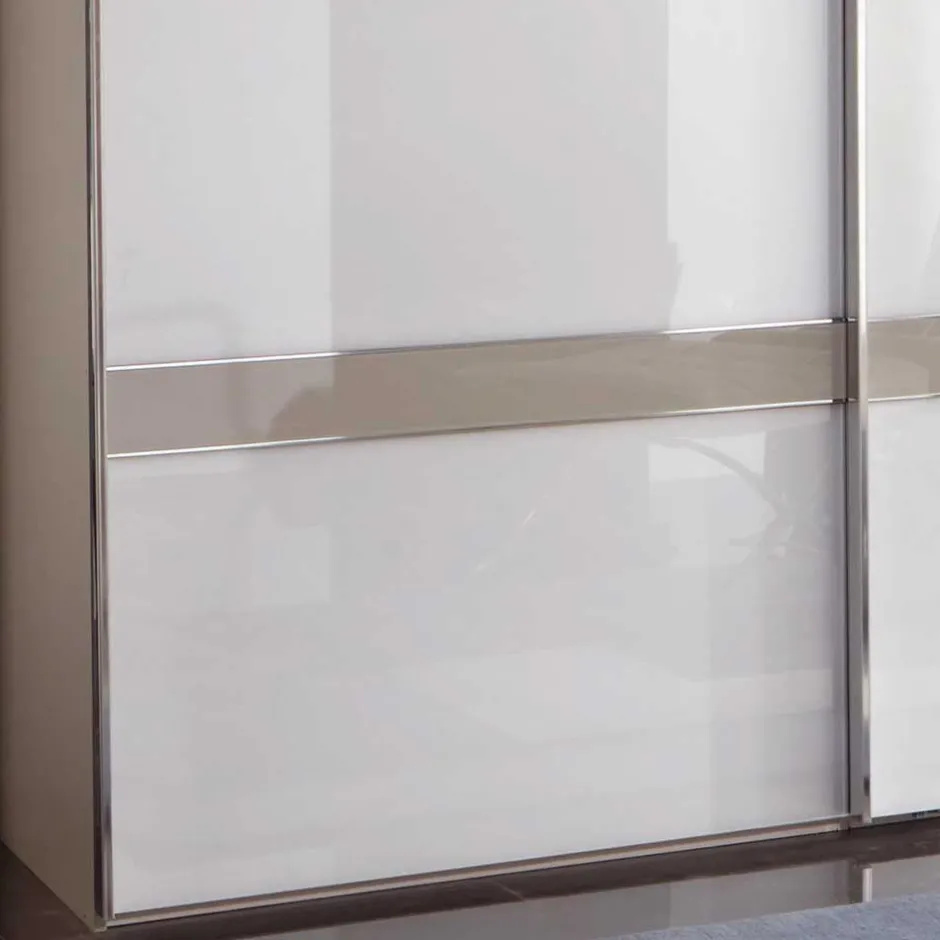 Glas Schwebetüren Schrank in Weiß & Grau - Pruducia^Wohnen Hot