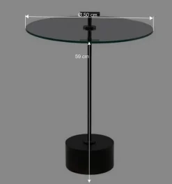 Glas-Beistelltisch mit Säulenfuß - Mezera^Wohnen Clearance