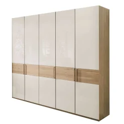 Wohnen Glasfront Kleiderschrank in Beige & Eiche - Emdsiva