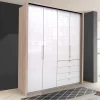 Wohnen Glasfront Kombi-Kleiderschrank in Weiß - Bosays
