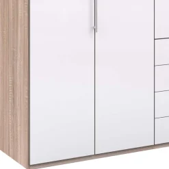 Wohnen Glasfront Kombi-Kleiderschrank in Weiß - Bosays