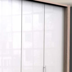 Wohnen Glasfront Kombi-Kleiderschrank in Weiß - Bosays