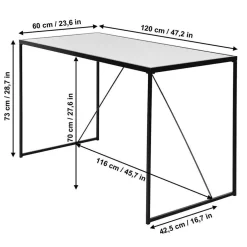 Wohnen Glasschreibtisch aus Schwarzglas - Pathos