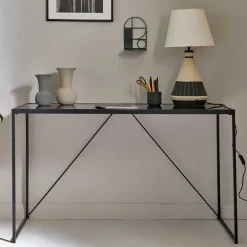 Wohnen Glasschreibtisch aus Schwarzglas - Pathos