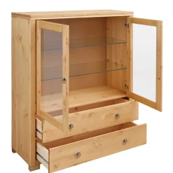 Glastüren Highboard in Natur geölt - Vinidad^Wohnen