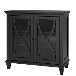 Wohnen Glasvitrine Kommode in Schwarz - Loregrema