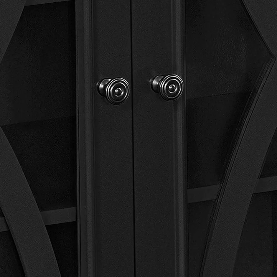 Wohnen Glasvitrine Kommode in Schwarz - Loregrema