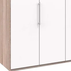Wohnen Gleittürenschrank in Weiß & Eiche sägerau - Vaclyn