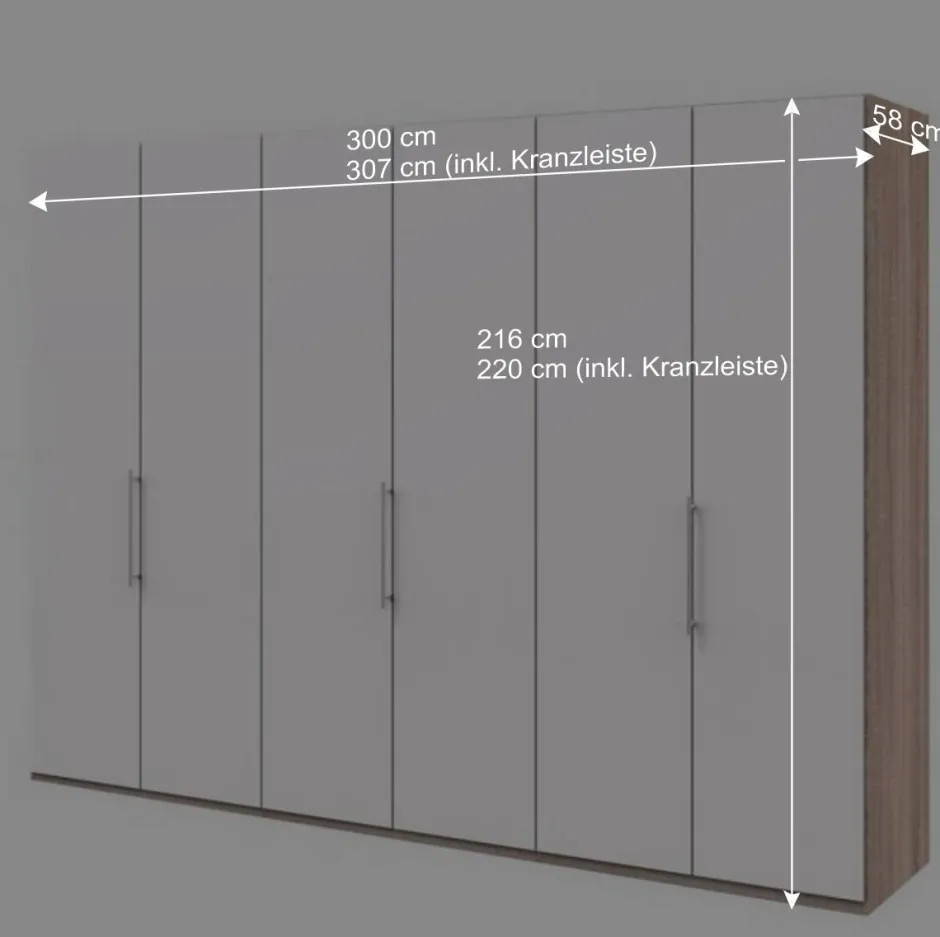 Wohnen Gleittürenschrank in Weiß & Eiche sägerau - Vaclyn