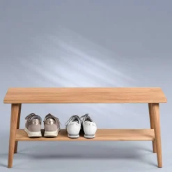 Wohnen Günstige Flurbank aus Massivholz Wildeiche - Liorys