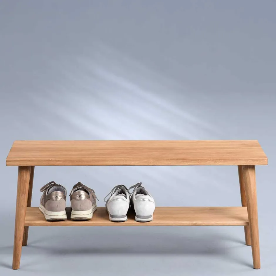 Wohnen Günstige Flurbank aus Massivholz Wildeiche - Liorys