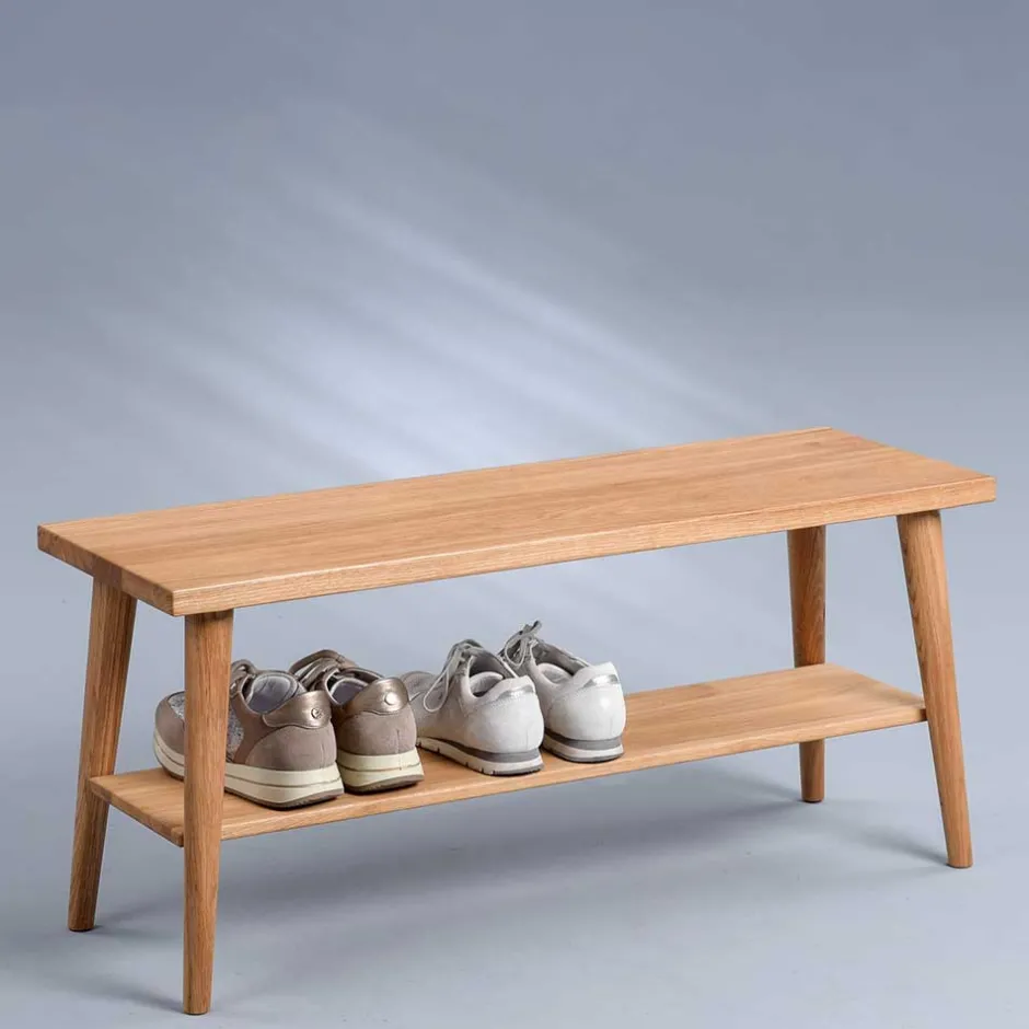 Wohnen Günstige Flurbank aus Massivholz Wildeiche - Liorys