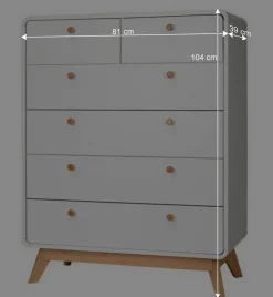 Wohnen Günstige Kommode mit sechs Schubladen - Kolreva