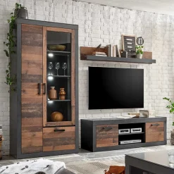 Günstige TV Wohnwand Möbel Set - Timuras (dreiteilig)^Wohnen Outlet