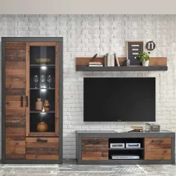 Günstige TV Wohnwand Möbel Set - Timuras (dreiteilig)^Wohnen Outlet