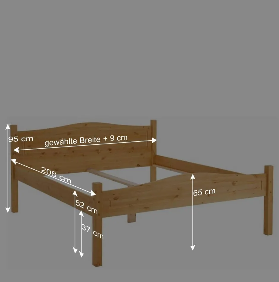 Günstiges Holzbett aus Massivholz Kiefer - Verwego^Wohnen Sale