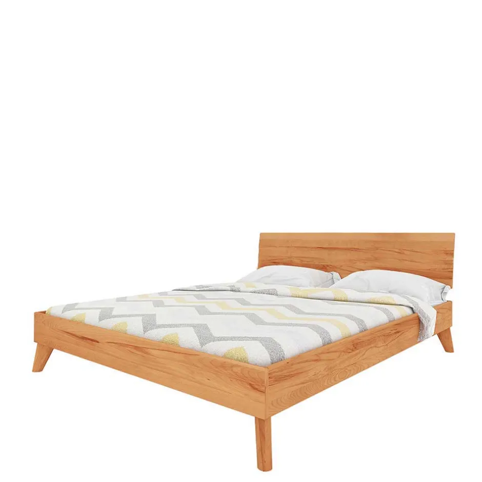 Wohnen Günstiges Kernbuche Bett aus Massivholz - Junola