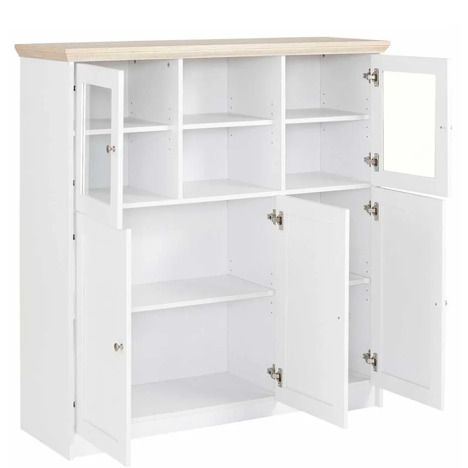 Wohnen Günstiges Landhaus Highboard 125x125x35 - Akedra