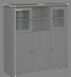 Wohnen Günstiges Landhaus Highboard 125x125x35 - Akedra