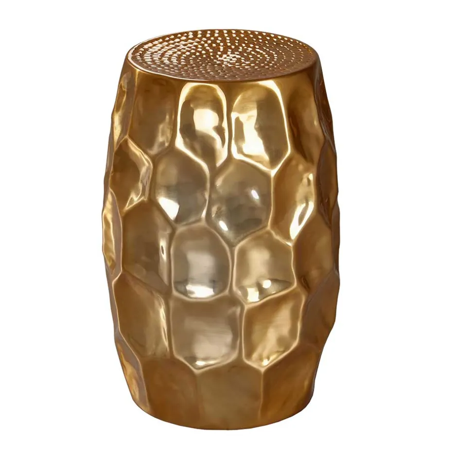 Wohnen Gold lackierter Metalltisch 30x47x30 - Susepa