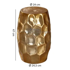 Wohnen Gold lackierter Metalltisch 30x47x30 - Susepa