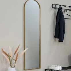 Wohnen Goldener Designspiegel - oben bogenförmig - Zolencas