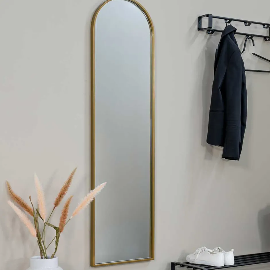 Wohnen Goldener Designspiegel - oben bogenförmig - Zolencas