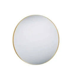 Wohnen Goldfarbener Wandspiegel in Rund 80 cm - Zeanno