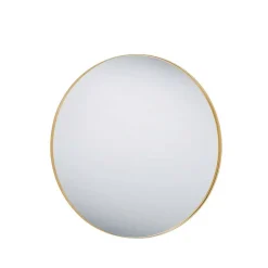 Wohnen Goldfarbener Wandspiegel in Rund 80 cm - Zeanno