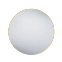 Wohnen Goldfarbener Wandspiegel in Rund 80 cm - Zeanno