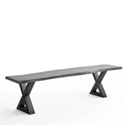 Wohnen Graue Baumkantenbank in Akazie massiv - Lenia