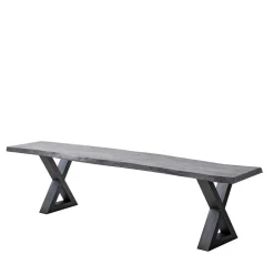 Wohnen Graue Baumkantenbank in Akazie massiv - Lenia