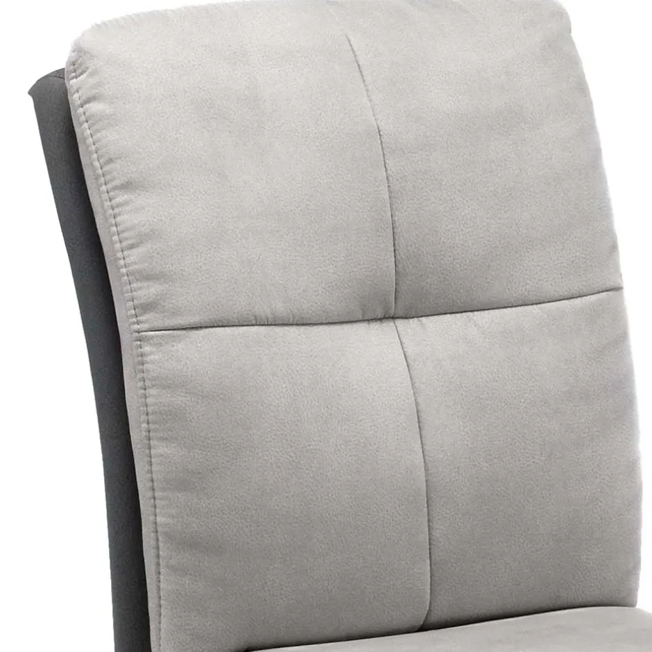 Graue Esszimmerstühle Casalin mit Edelstahl Gestell (2er Set)^Wohnen Outlet