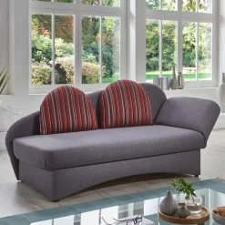 Graue Federkern Schlafcouch mit Bettkasten - Langos^Wohnen Online